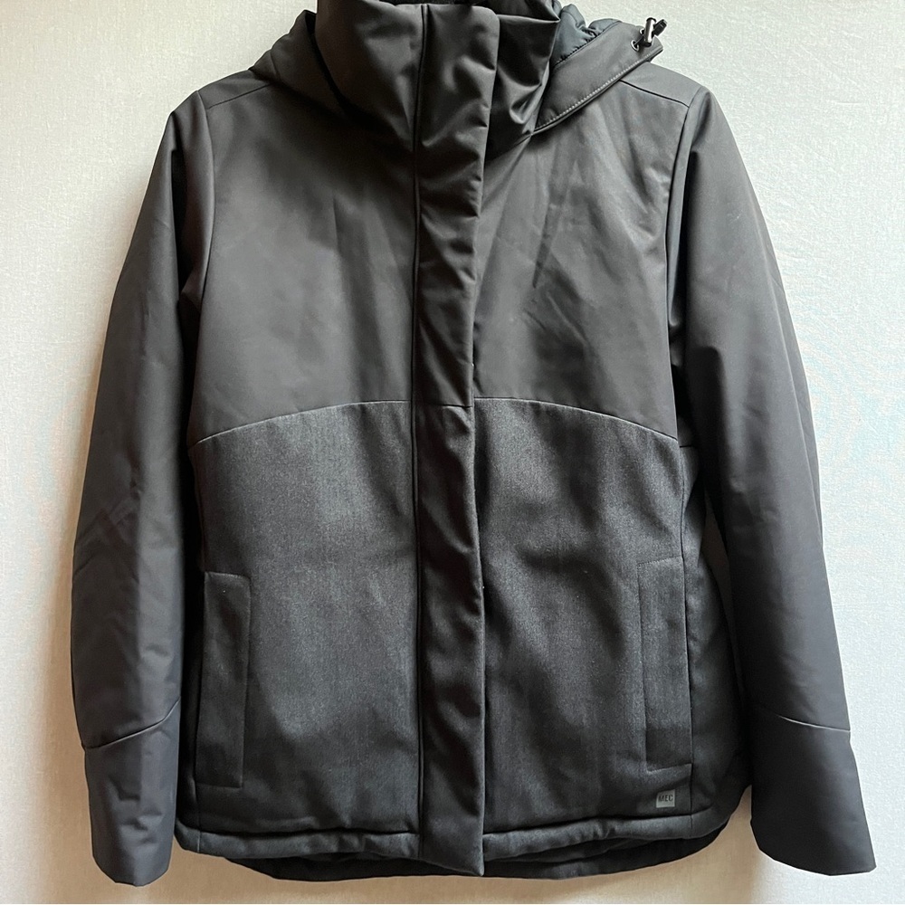 MEC Insulated Black Hooded Parka Jacket Sz S